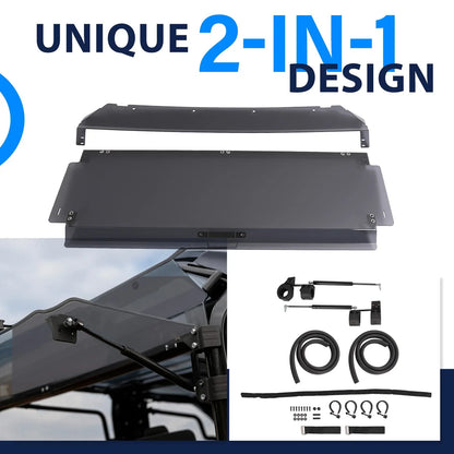Rear Windshield Smoke w/ Install Kit for Honda Pioneer 1000-5 2016-2023