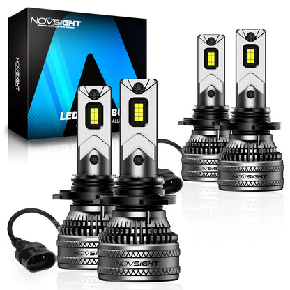9005 9006 LED Headlight Bulbs Set of 2 by NOVSIGHT 6500K 40000lm