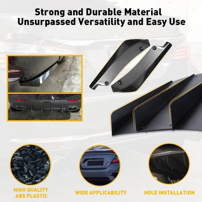 Rear Bumper Diffuser with 4-Fin Splitter Lip and Spats - Universal Fit