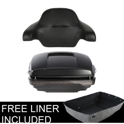Backrest Pad with LED Tail Light for Harley Touring Glide 2014-2025
