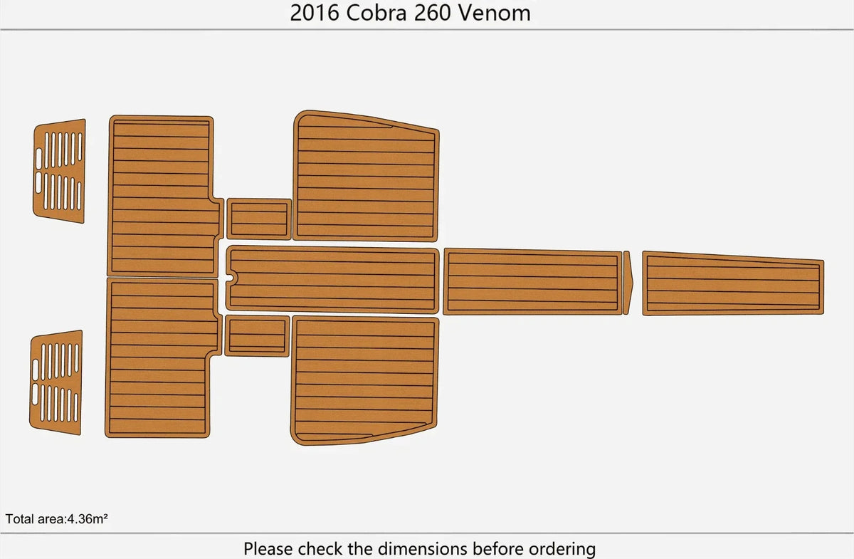 EVA Pad for Cobra 260 Venom (2016) - Teak Deck Flooring Mat