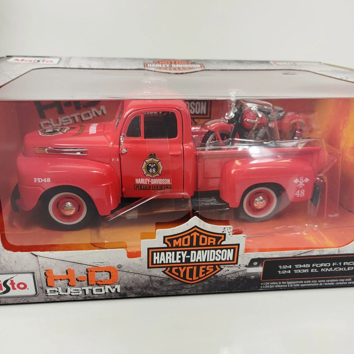 1/24 Scale Diecast for Ford 1936 El Knucklehead & Harley-Davidson 1948