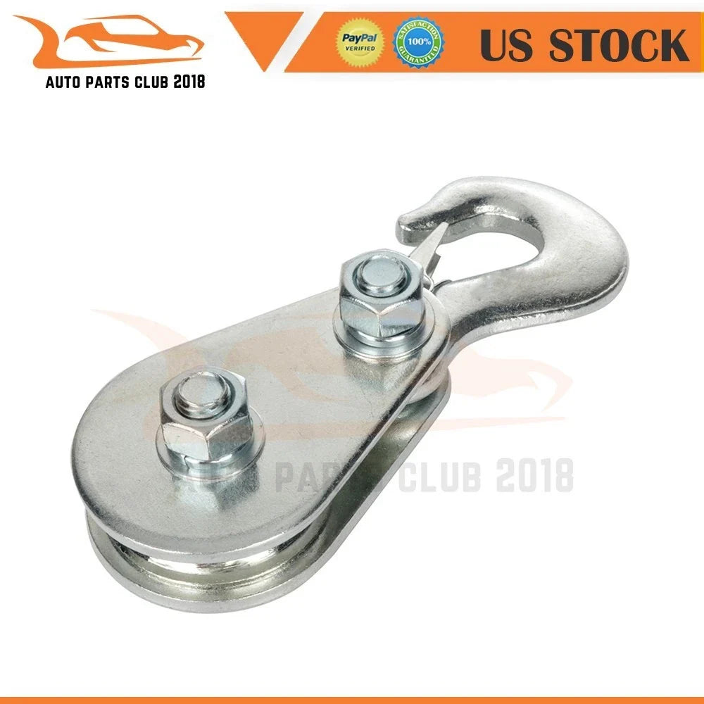 1X 2 Ton Snatch Block with Hook for Automotive Recovery