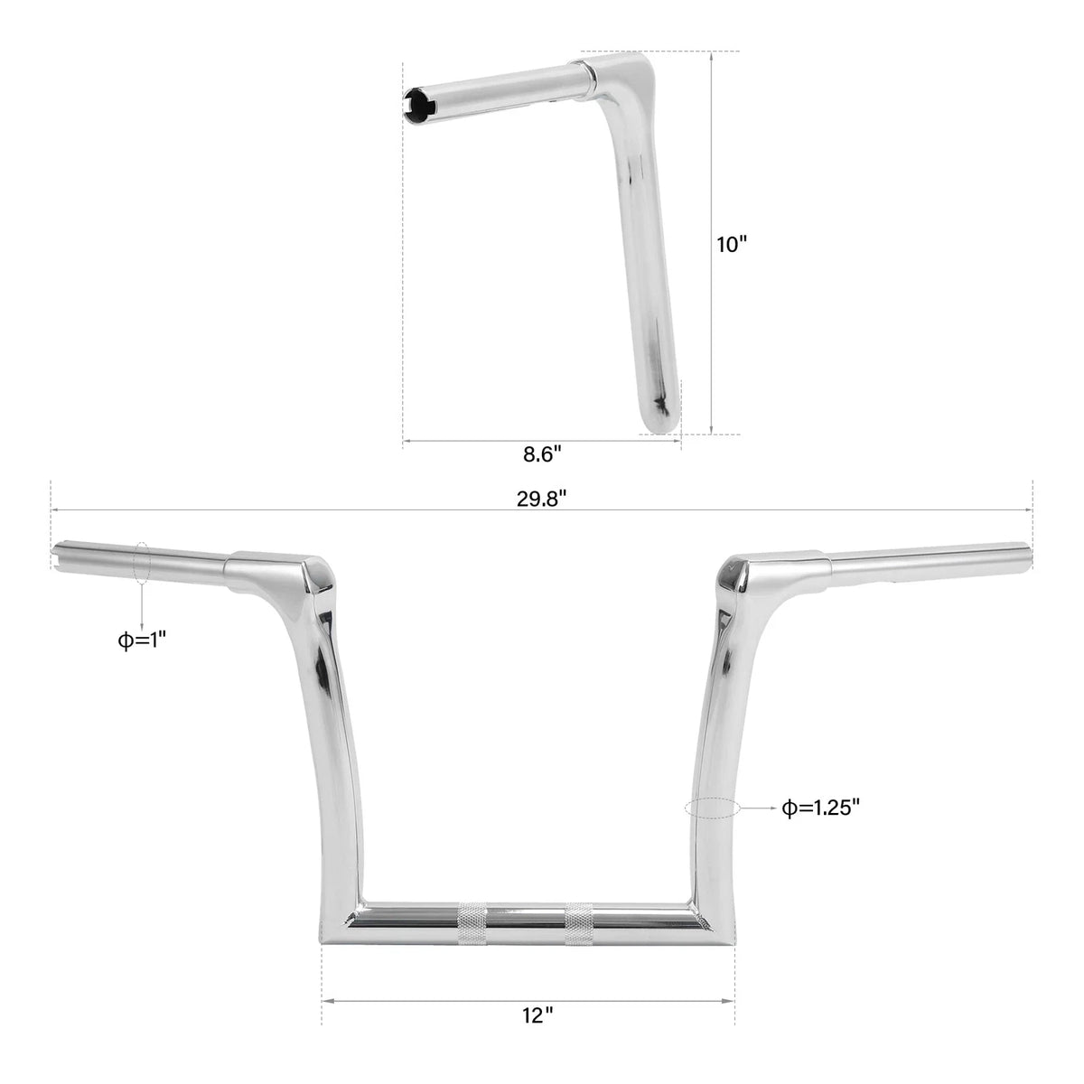 10'' Ape Hanger Fat Bars 1-1/4" Handlebar for Harley Fat Boy (2000–2023)