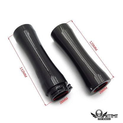 1" 25mm Slender Waist Black Hand Grips for Honda Yamaha Harley Suzuki