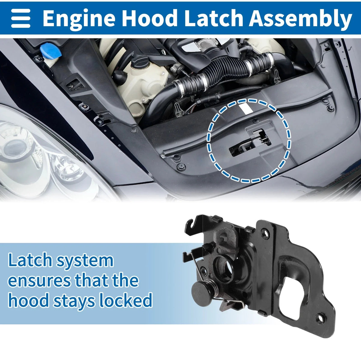 Hood Latch Assembly for Kia Rio (2006–2011) No. 811301G000
