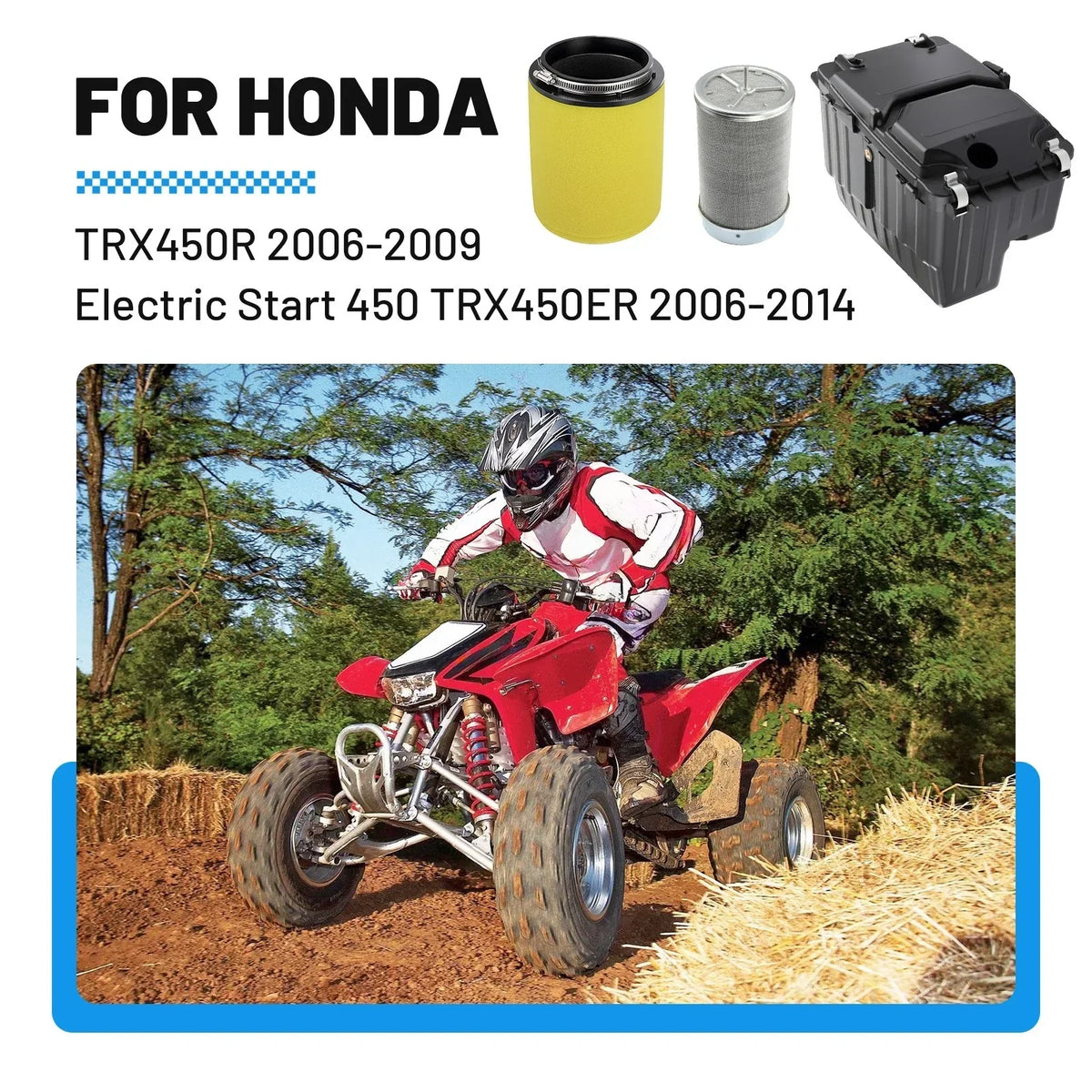 Set of 2 Airbox & Filter Kits for TRX 450R (2004-2014)