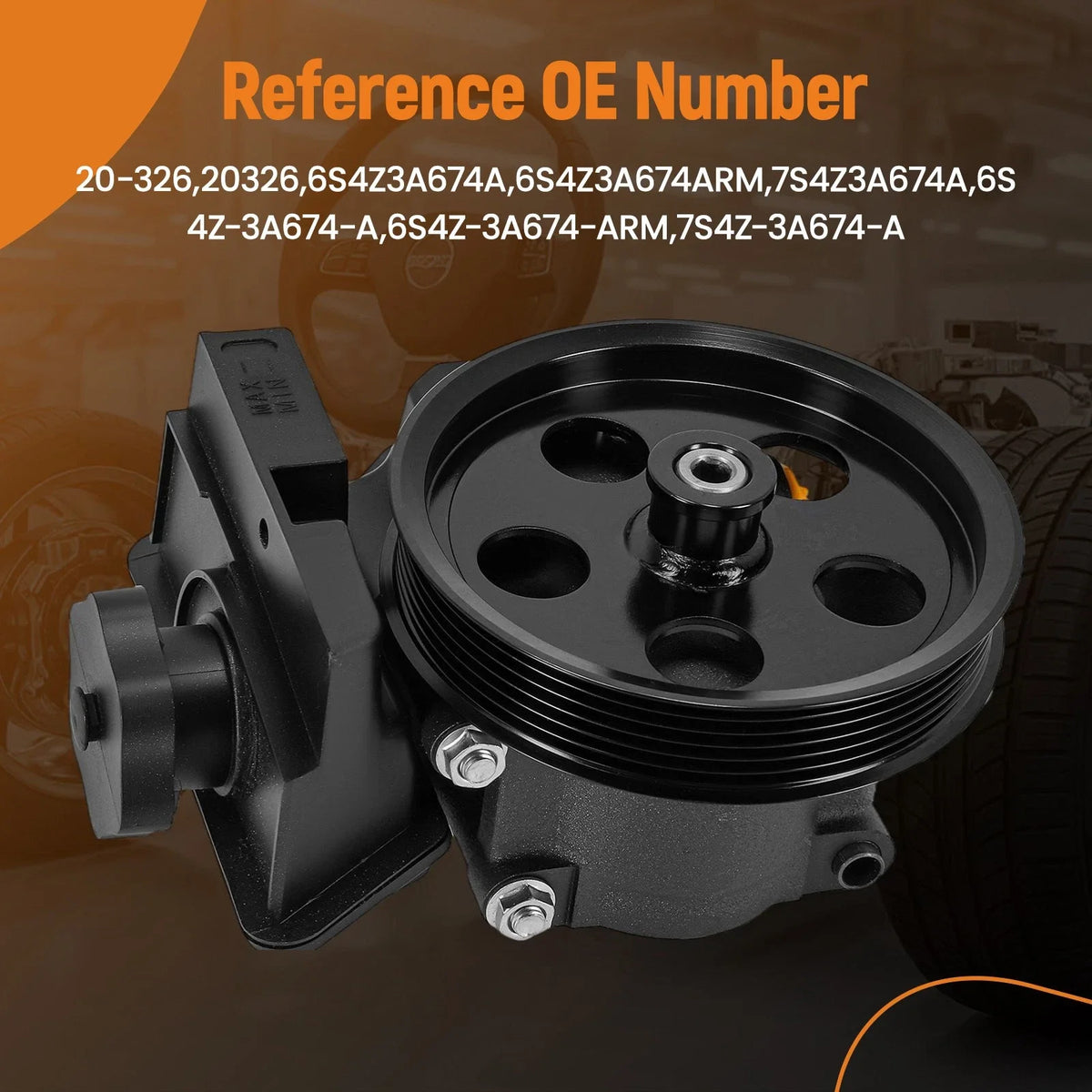 Power Steering Pump w/ Pulley & Reservoir for Ford Focus ZX3 (2000-2007)