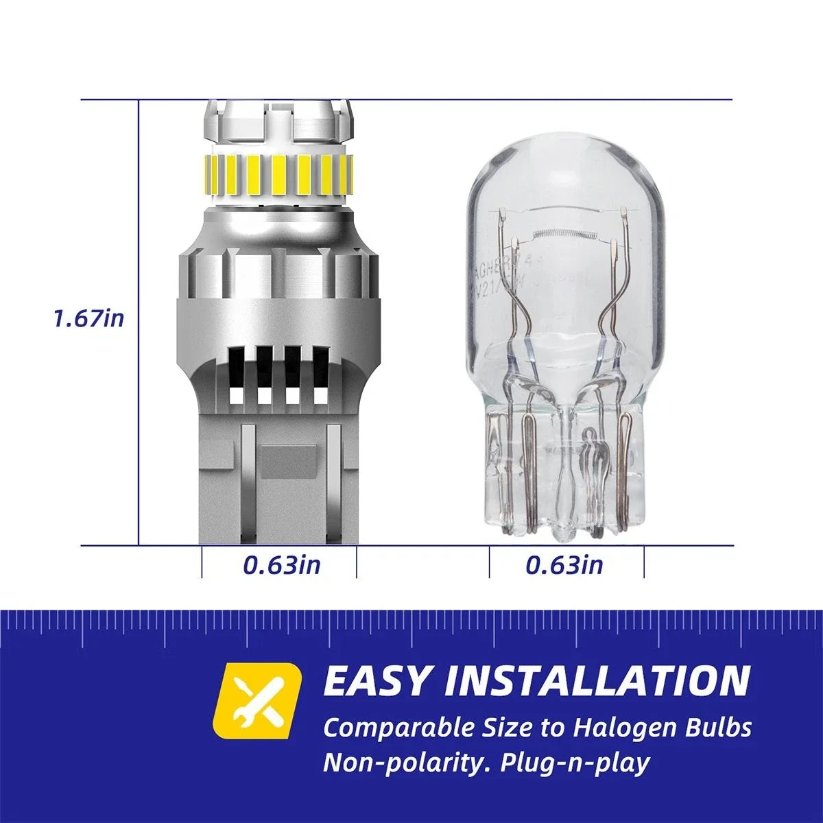 Reverse Light Bulbs 7440 7443 7444 W21W LED for Toyota Hilux N70