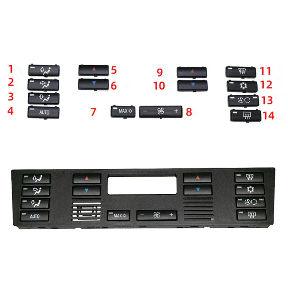Set of 14 A/C Control Panel Switch Button Covers for BMW X5 E53 1999-2006