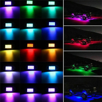 RGB LED Rock Lights for Offroad Vehicles (Bluetooth, Wireless)