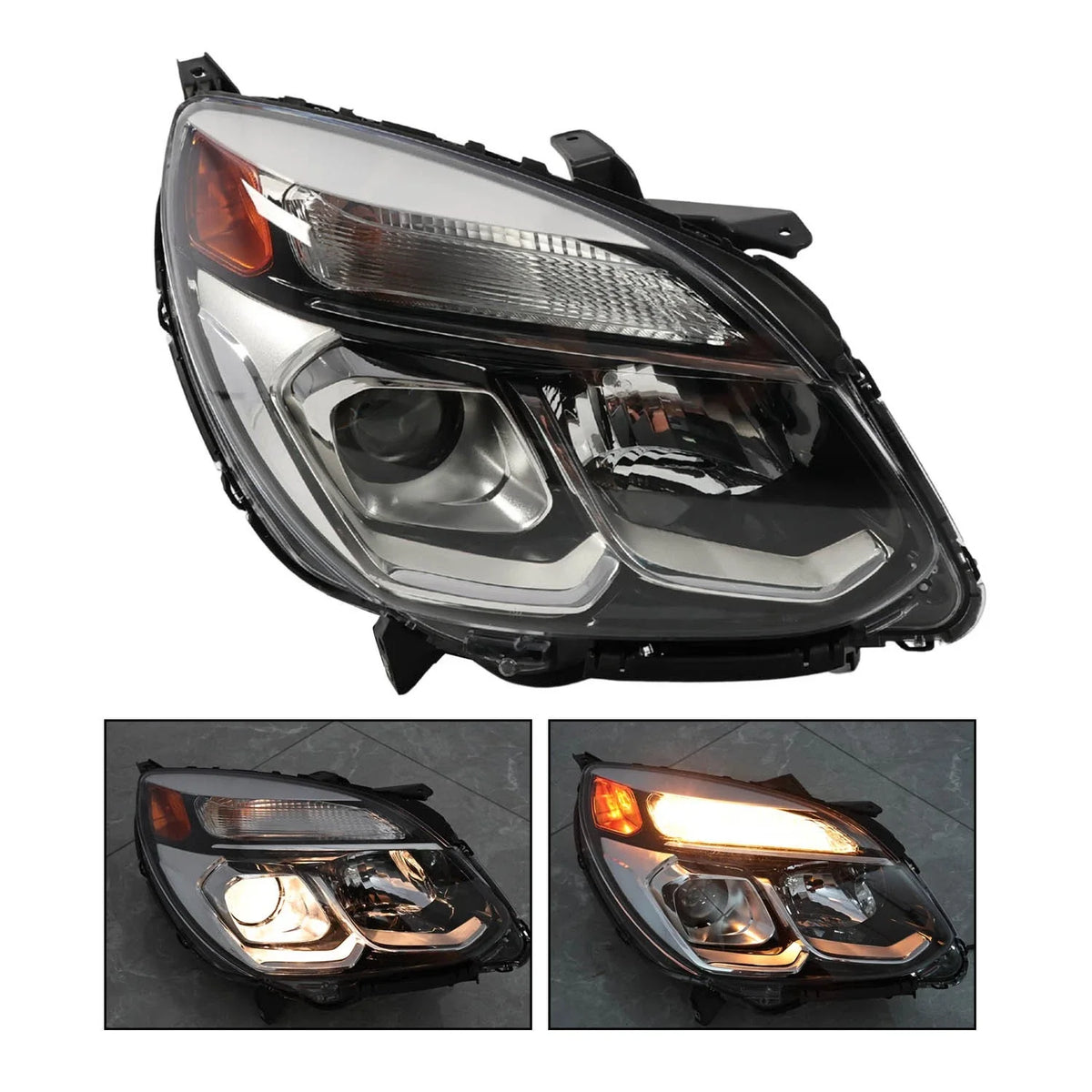 Front Right Passenger Side Headlight for Chevrolet Equinox (2016–2017) Chrome
