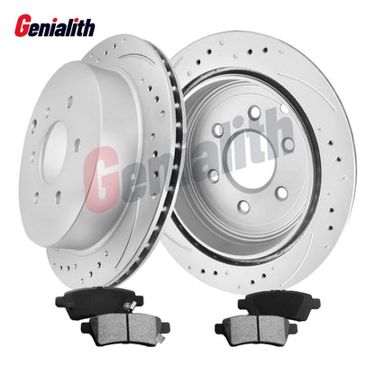 Rear Coated Brake Rotors with Pads for 2009-2012 Suzuki Equator
