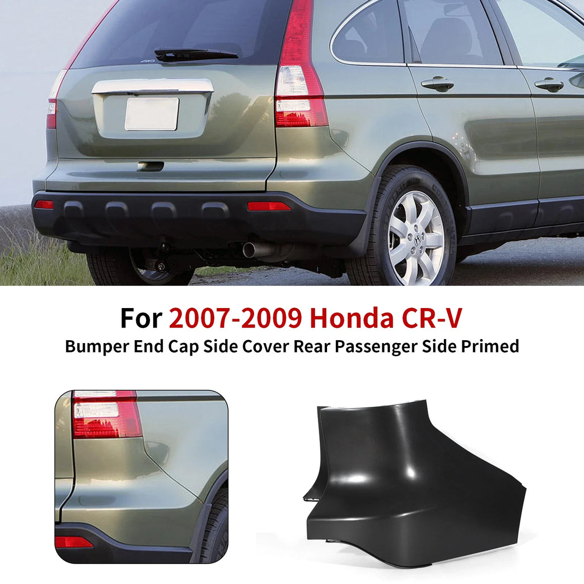 Rear Bumper End Cap for Honda CR-V (2007–2009) - Right Passenger Side
