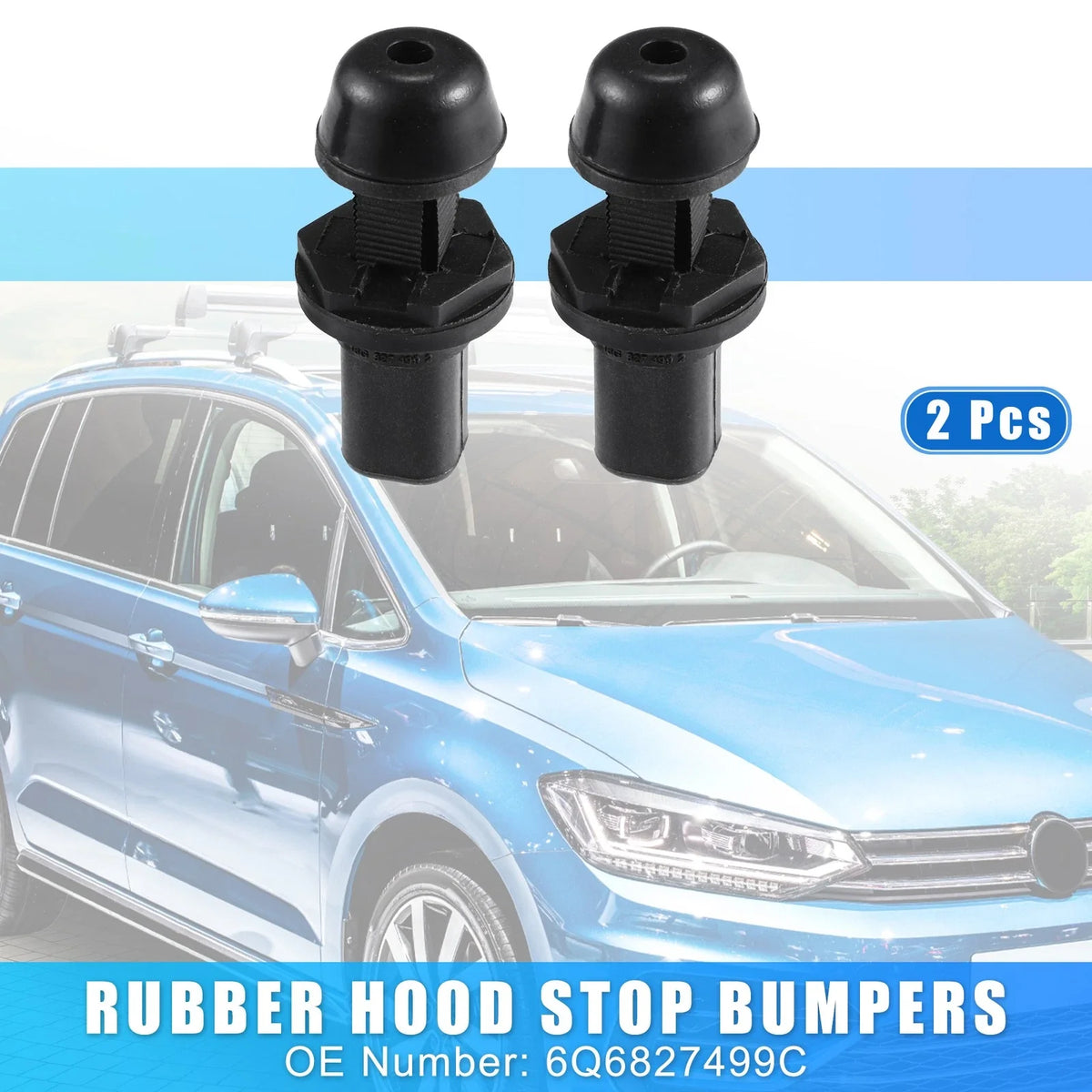 2X Hood Bumper for Volkswagen Fox (2005–2019) & Golf (2004–2010)