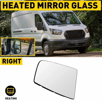 Passenger Side Heated Mirror Glass Upper Right for Ford Transit-150 2015-2022