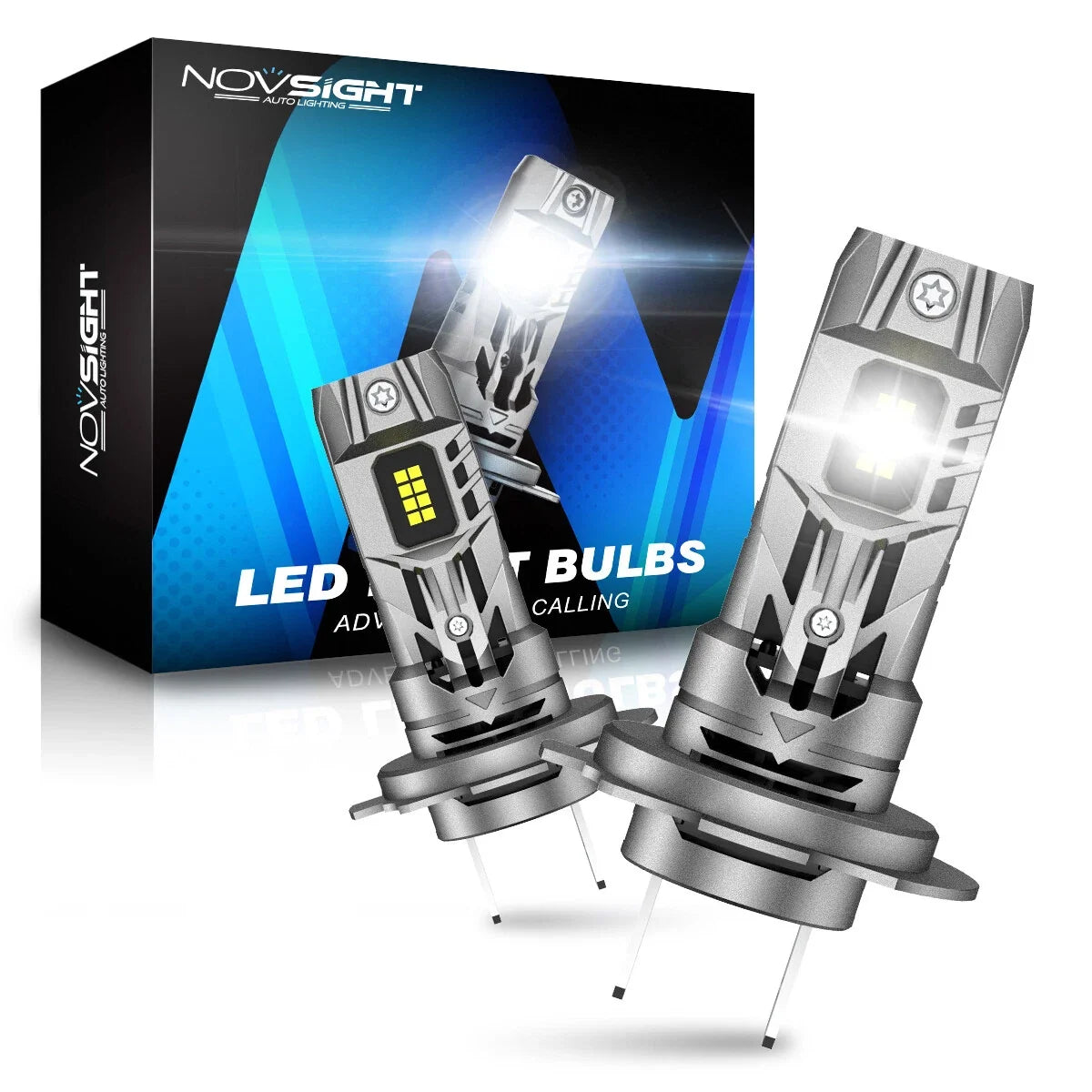 6500K White H7 LED Headlight Bulbs - 2-Pack