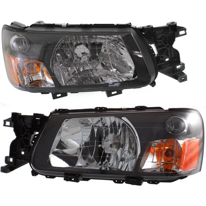 Headlight Assembly Set of 2 for Subaru Forester (2005) - Composite with Bulb