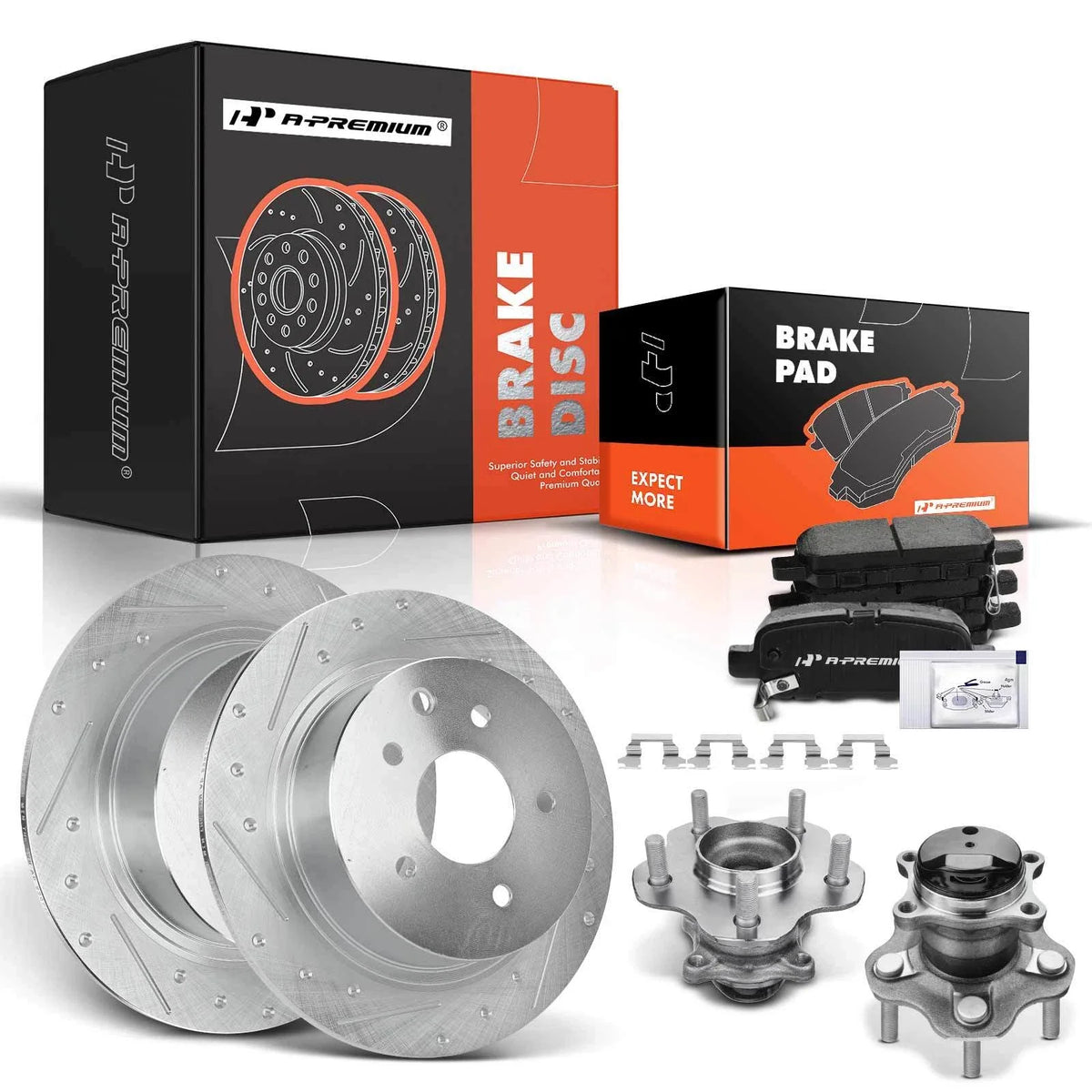 Rear Drilled Brake Rotors & Pads for Nissan Sentra