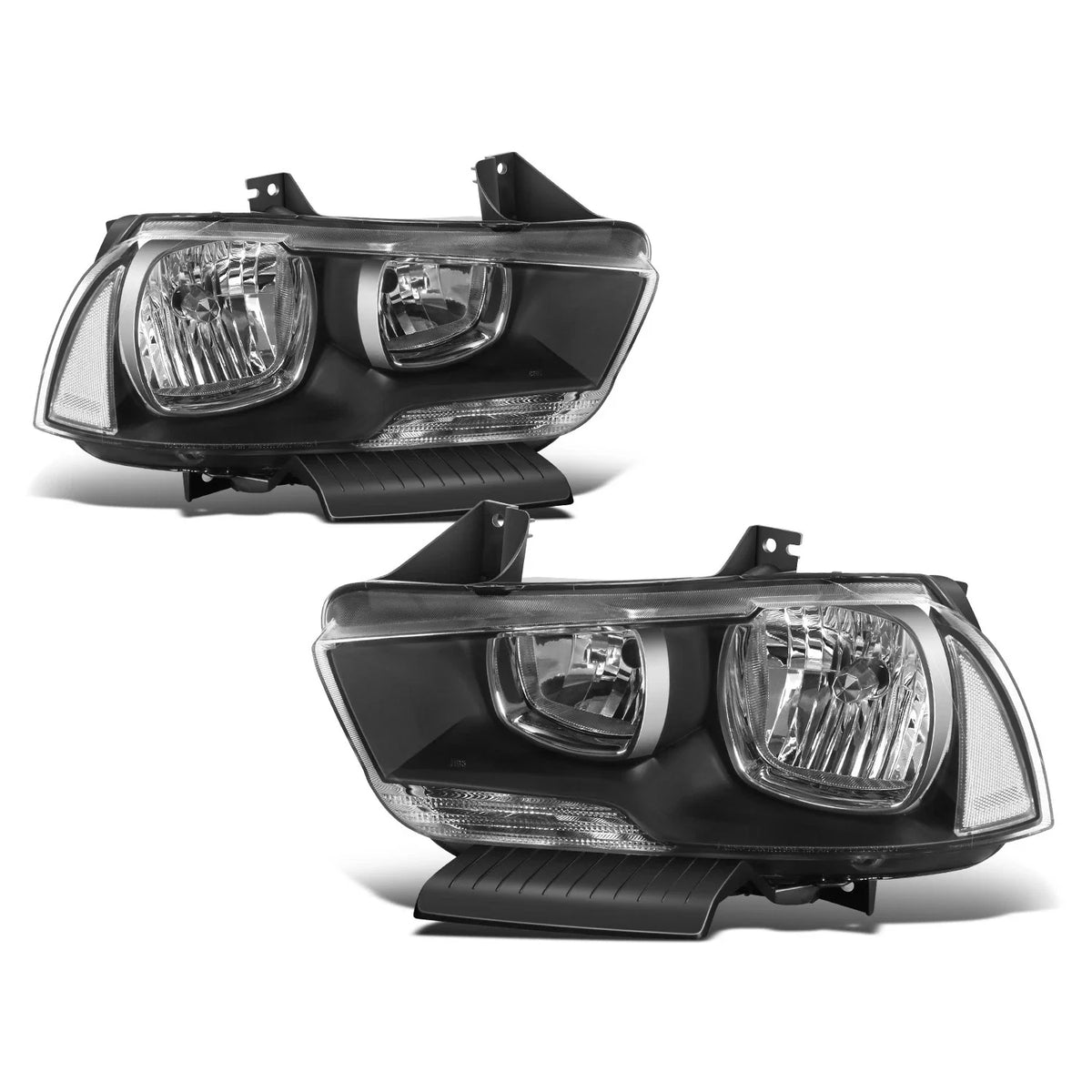 Headlight Set for Dodge Charger (2011–2014) - Black Housing, Clear Corner