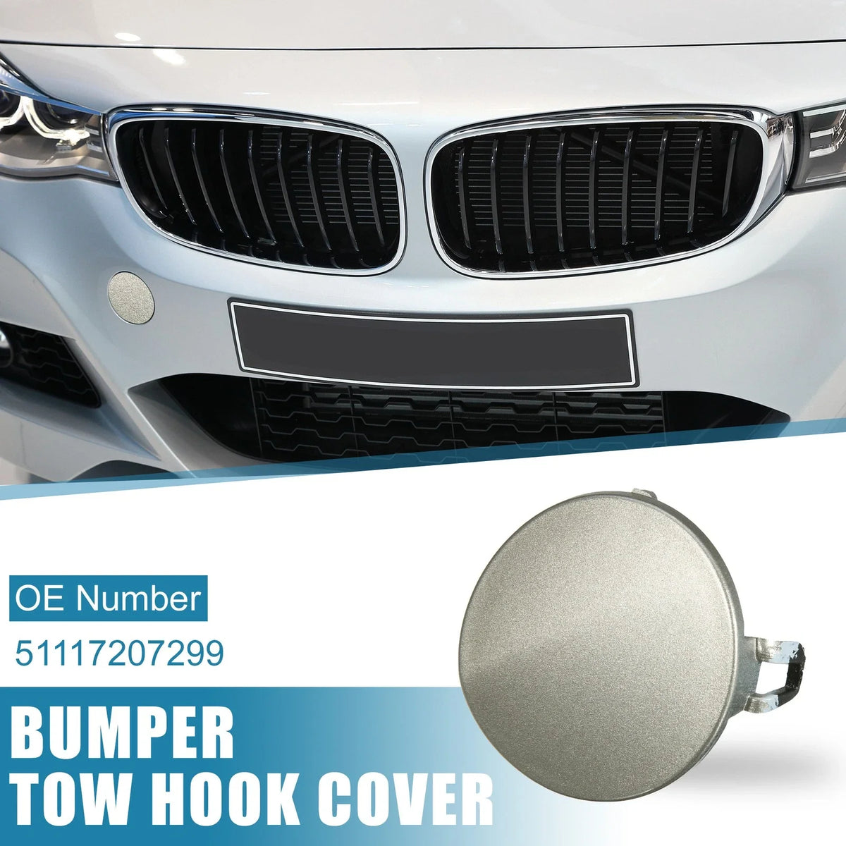 Front Bumper Tow Hook Cover 51117207299 for BMW 3 Series E90 E91 (2009–2012)