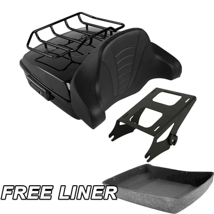 Chopped Trunk Backrest Pad Mount Rack for 2014-2025 Harley Road Glide