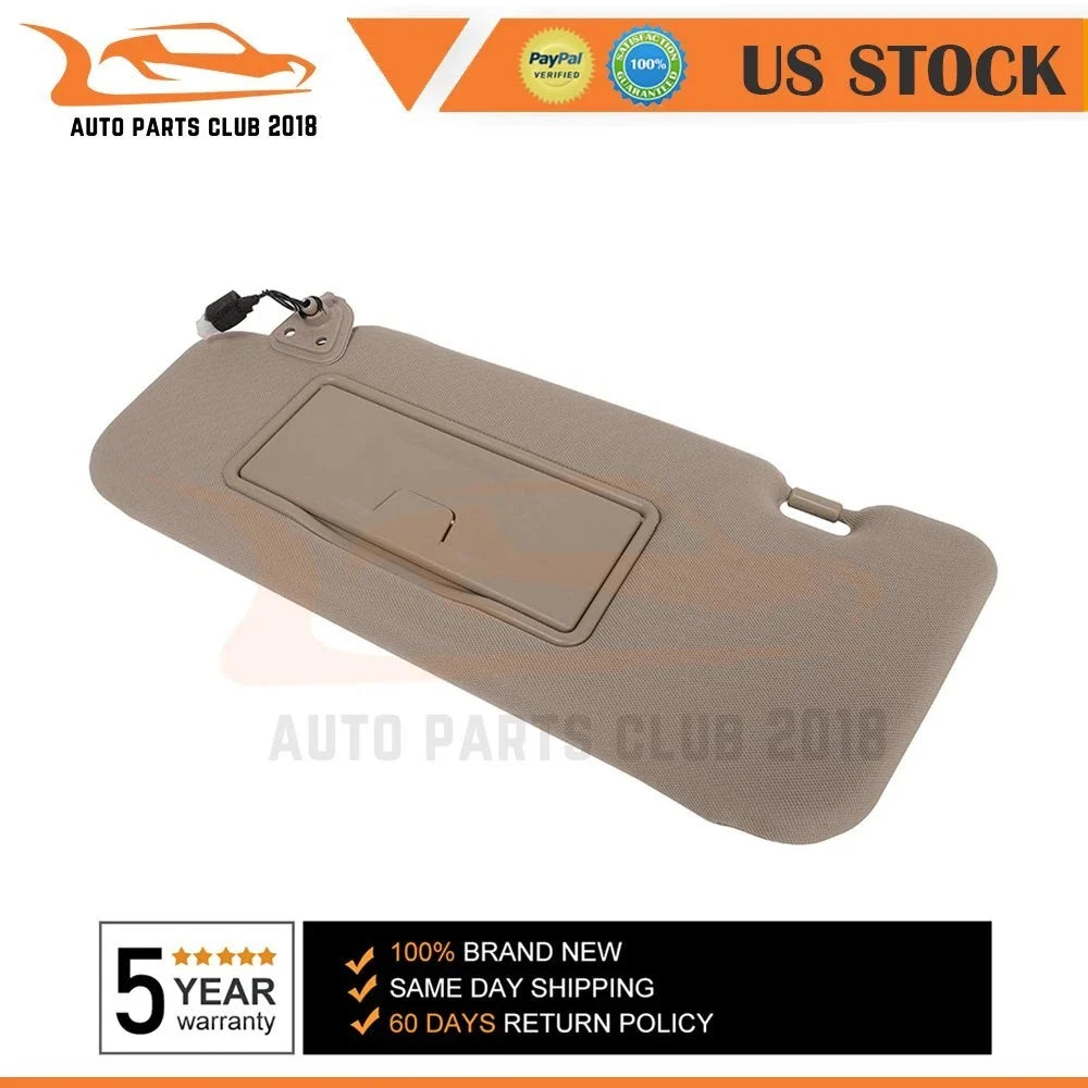 Beige Left Sun Visor with Lamp for Nissan Murano (2006–2008)