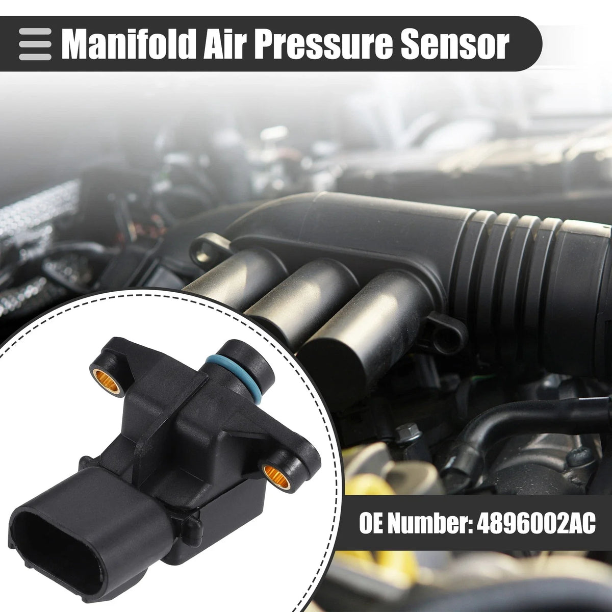 MAP Manifold Air Pressure Sensor for Chrysler Pacifica (2004–2006) No. 4896002AC