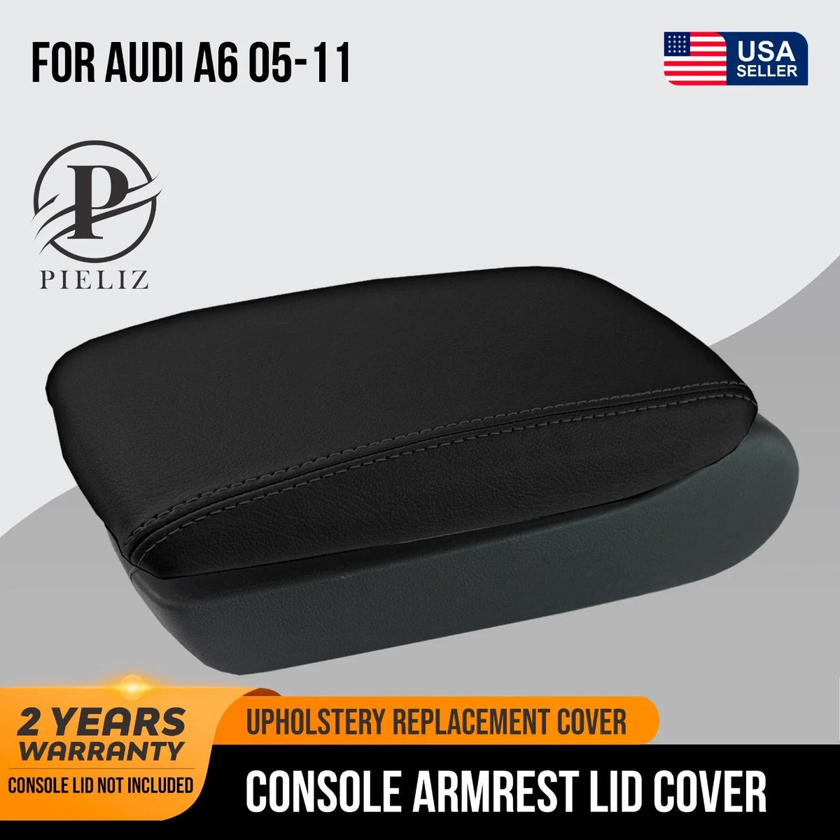 Leather Synthetic Center Console Armrest Cover for Audi A6 (2005–2011)