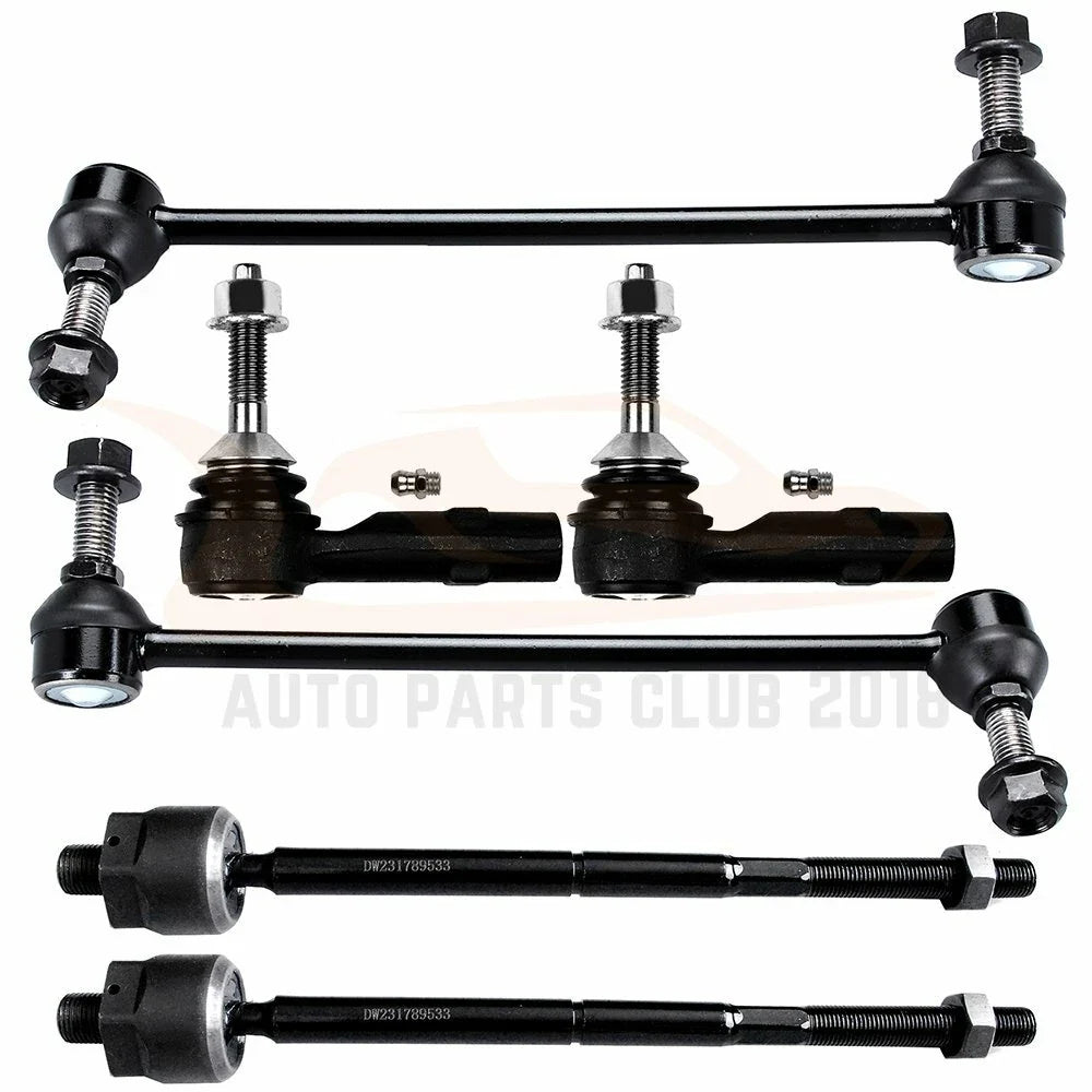 Set of 6 Front Inner Outer Tie Rods Sway Bars for Lincoln MKS MKT (2010–2012)