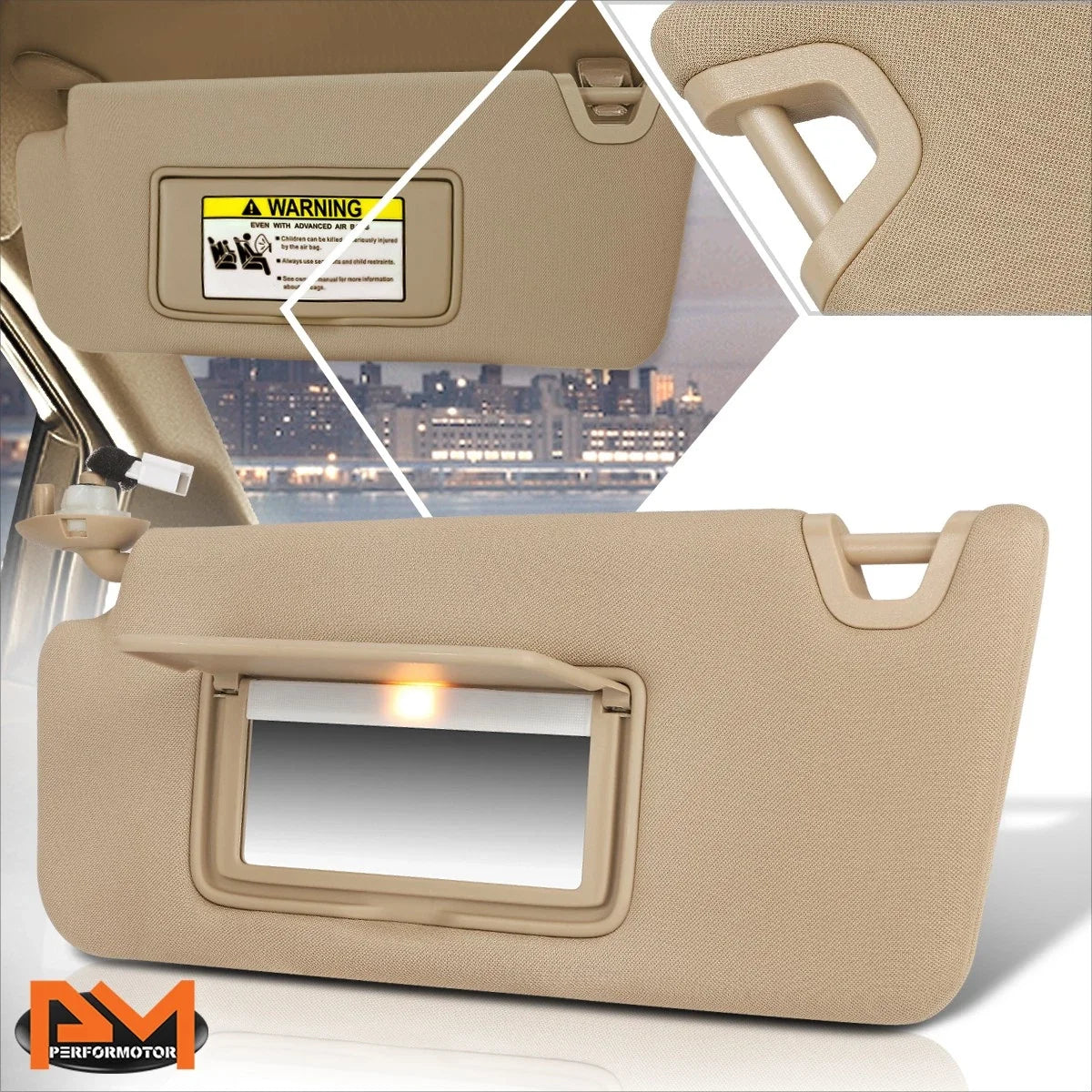 Lighted Mirror Sun Visor for Honda Accord 2008-2012 - OE Fit