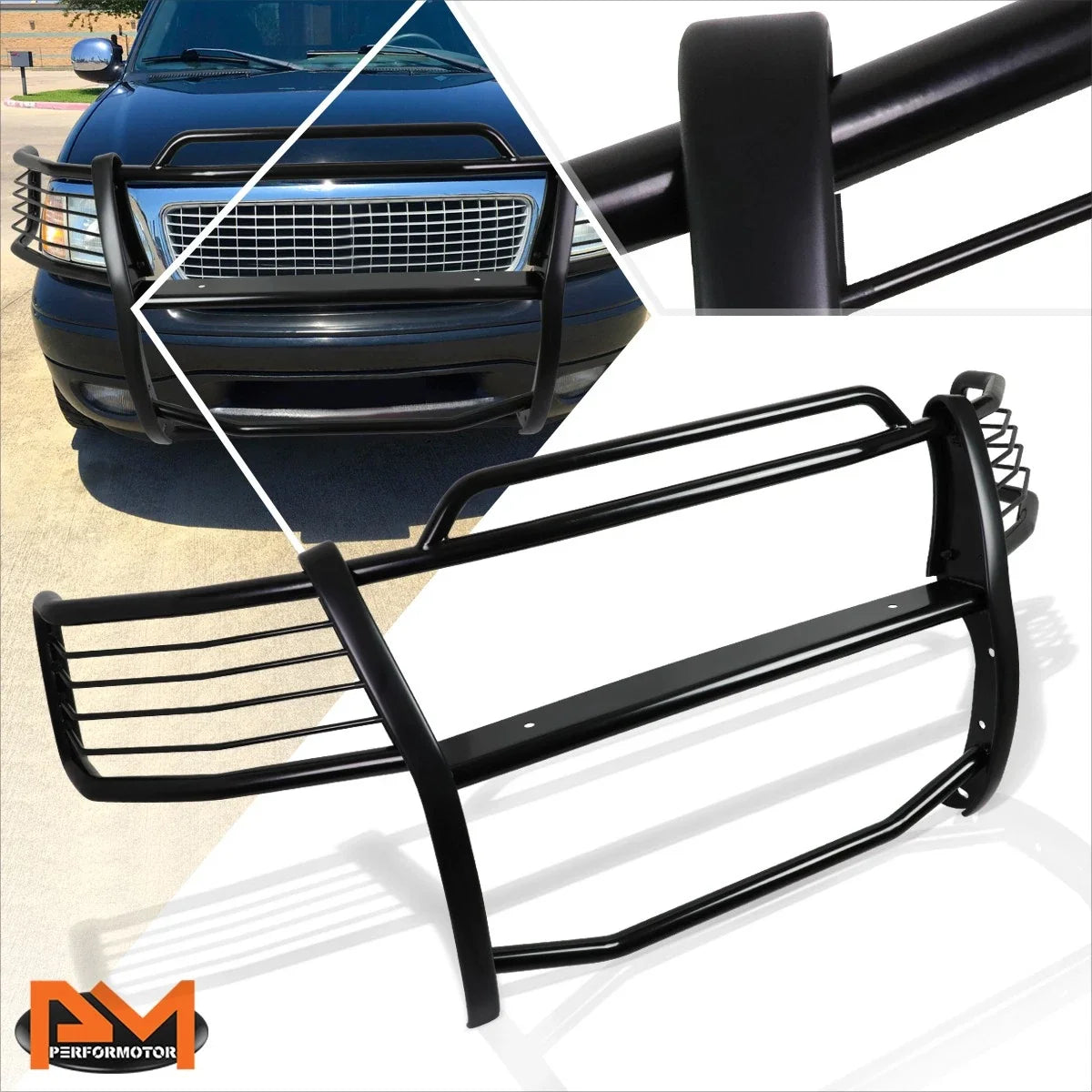 Brush Grille Guard Front Bumper for 1999-2003 Ford Expedition/F150 Black