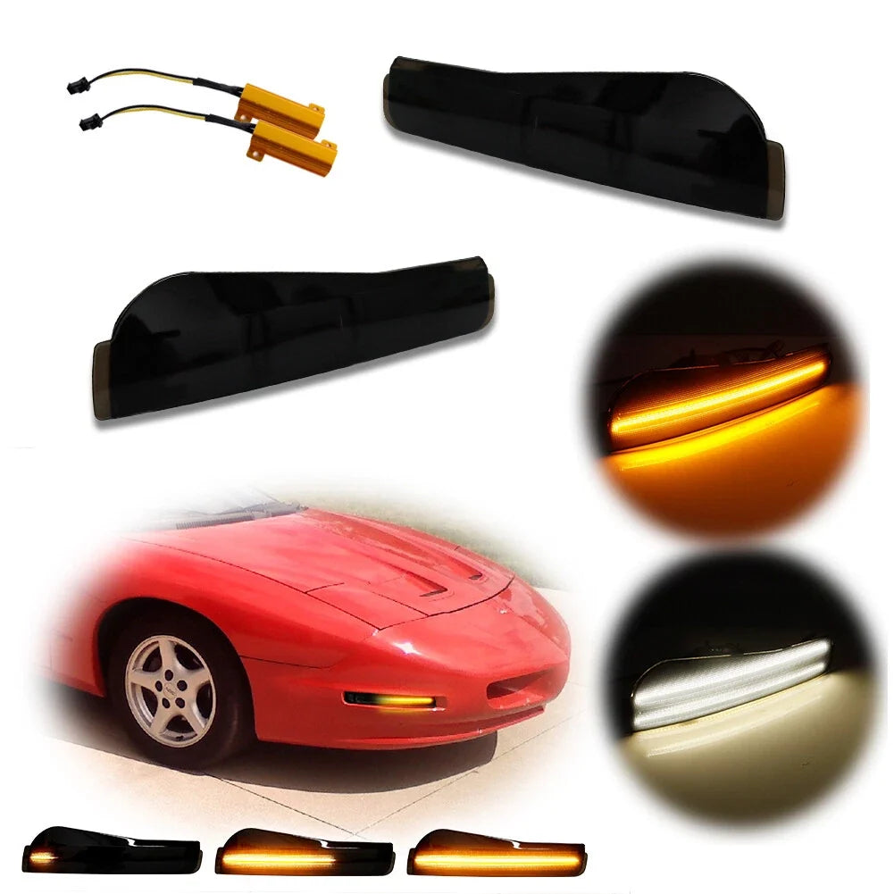 2X Switchback LED Front Bumper Signal Lights for Pontiac Firebird Trans Am (1993–1997)