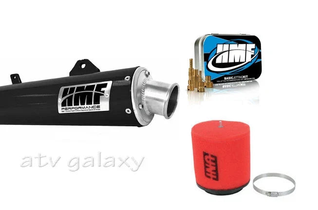 HMF Black Slip On Exhaust + Jet Kit + Uni Filter for Honda TRX 400EX (2000–2009)