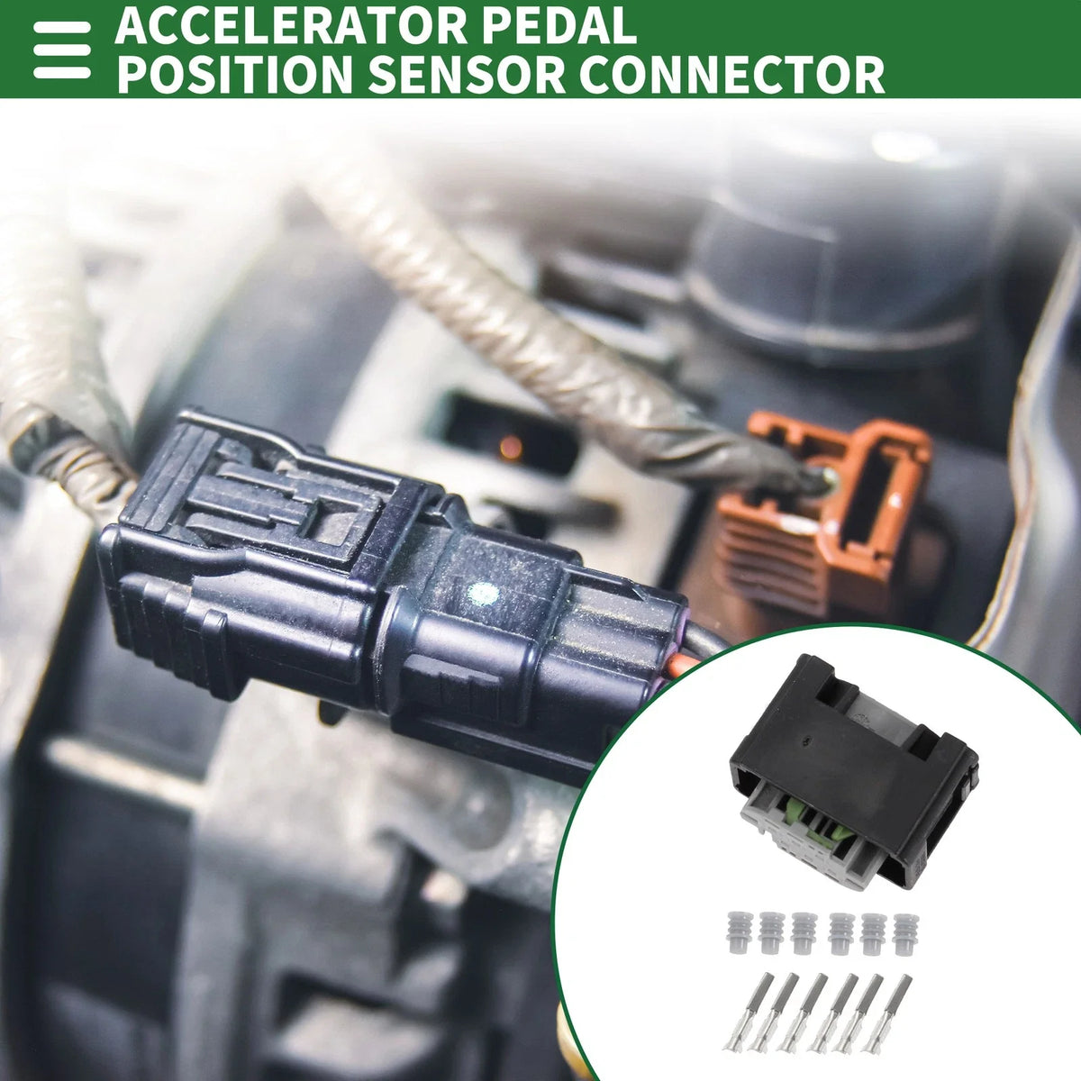 6 Pin Accelerator Pedal Position Sensor Connector for Volkswagen 