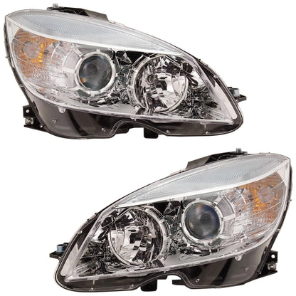 Halogen Headlight Set for Mercedes Benz C300 (2008–2011)