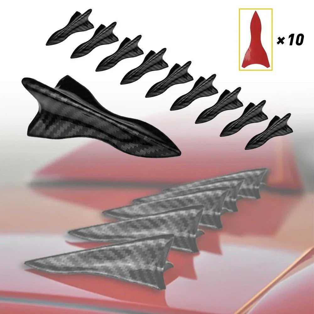 10x Carbon Fiber Shark Fin Diffuser for Universal Vehicles (2010–2023)