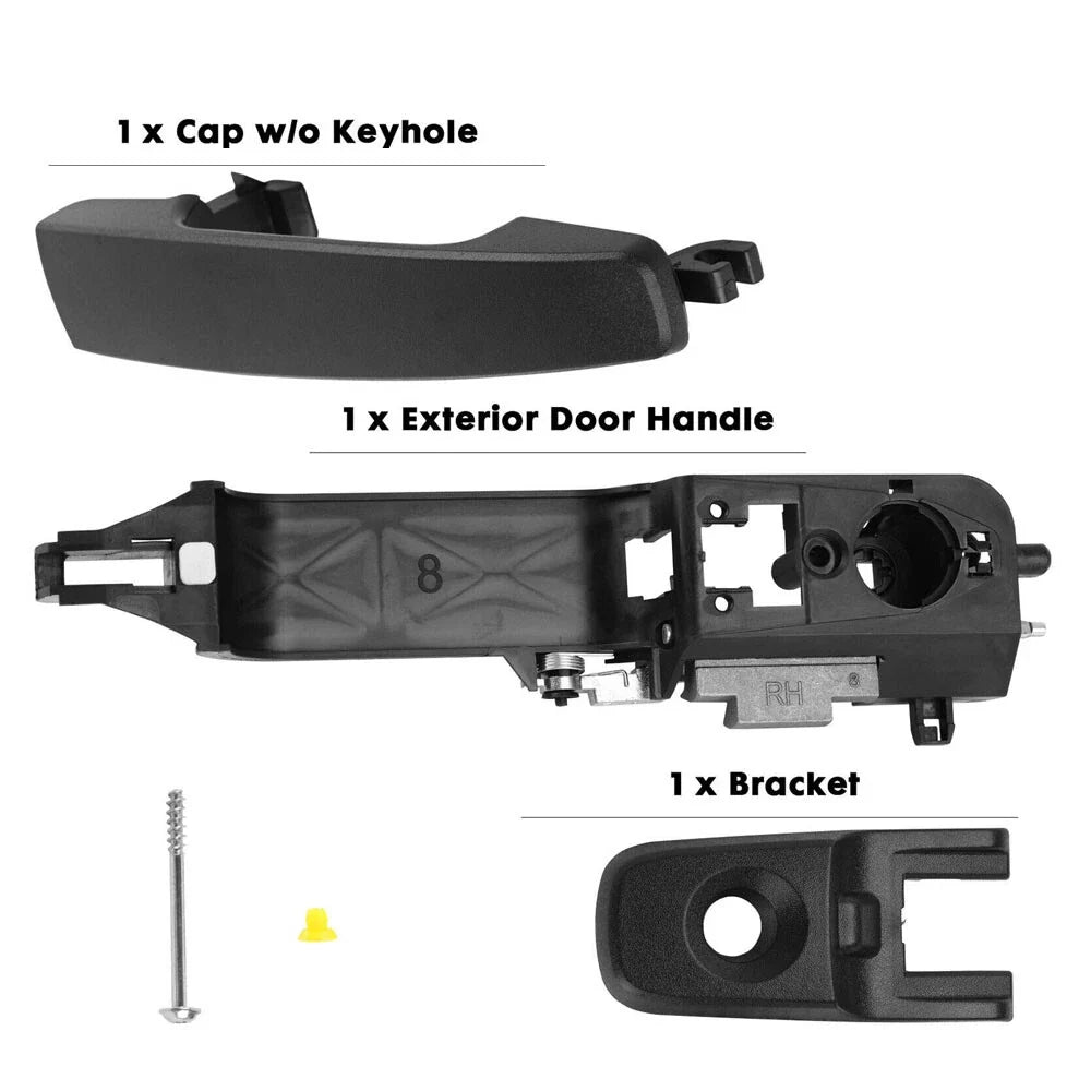Left Side Exterior Door Handle + Bracket for 2008-2011 Ford Focus