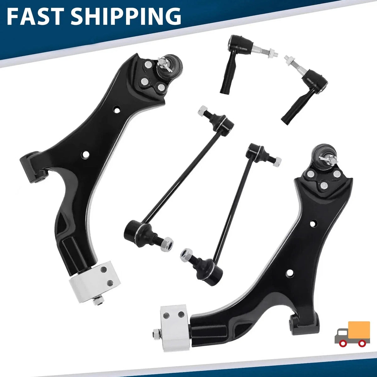 6pc Front Control Arms and Tie Rod Ends Set for 2010-2017 Equinox Terrain