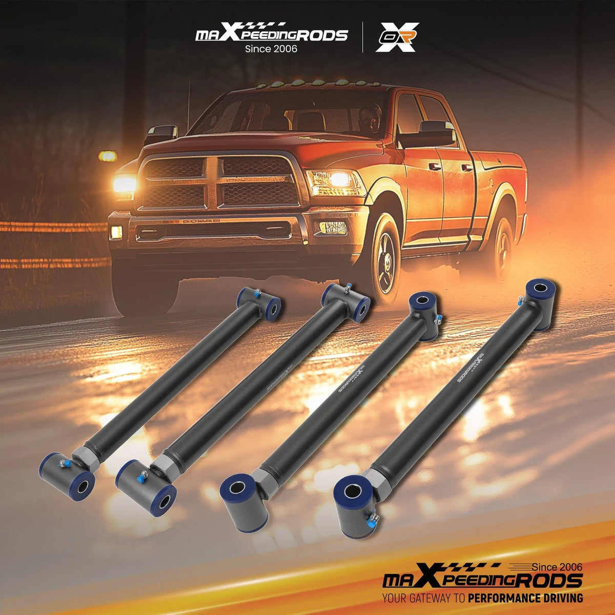 Set of 4 Heavy Duty Adjustable Rear Control Arms for Ram 2500 (2014–2024)