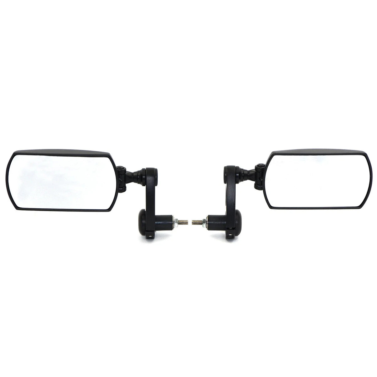 Set of 2 Black 7/8" 22mm Rectangle Rear View Mirrors for Motorcycle
