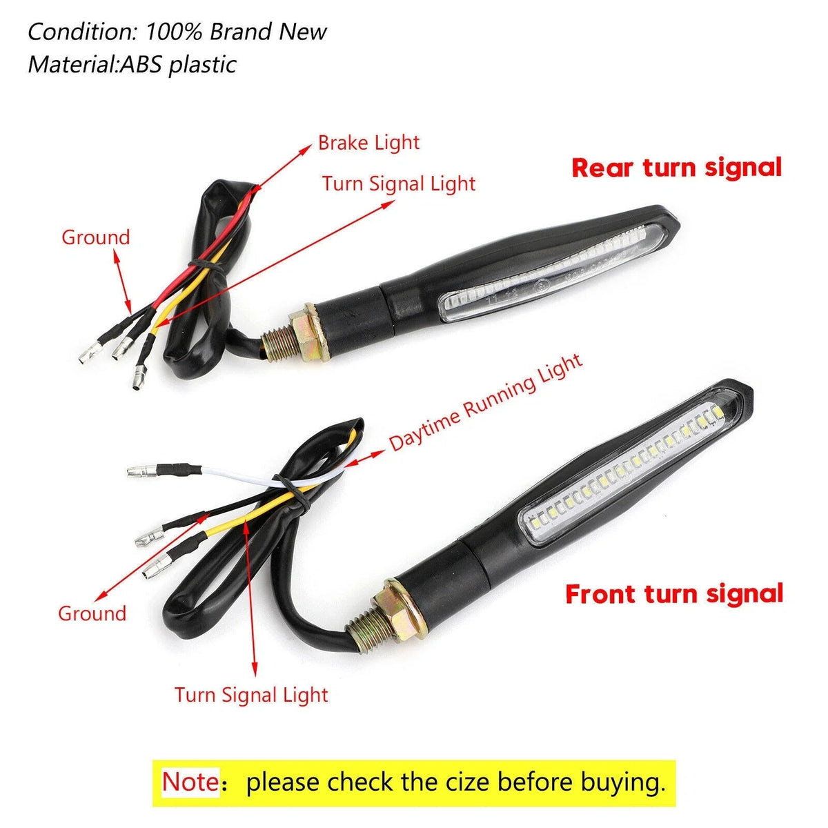 Set of 4 Sequential Flowing LED Turn Signal Indicators