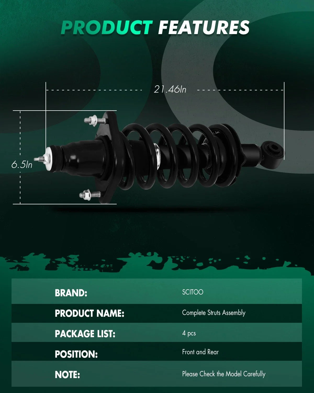 Front and Rear Shocks Struts Assembly for Honda CR-V 2007-2011