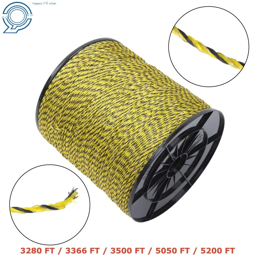 Electric Fence Polywire for Reliable Conductivity (6 Strands)