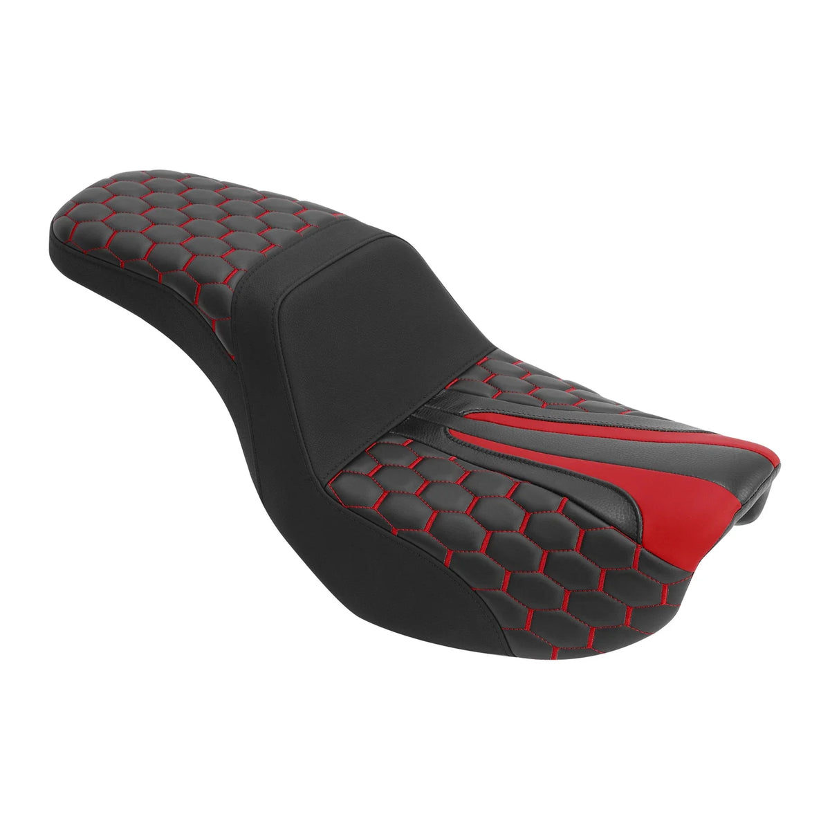 Driver Passenger Seat Black Red for 2006-2017 Harley Dyna Low Rider Wide Glide