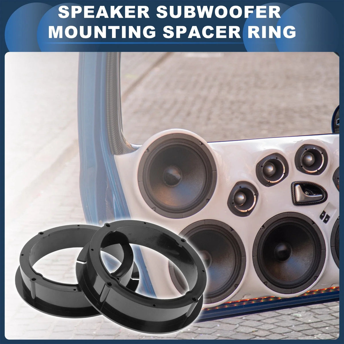2X Speaker Spacer Ring Adaptor for Volkswagen 6.5" 