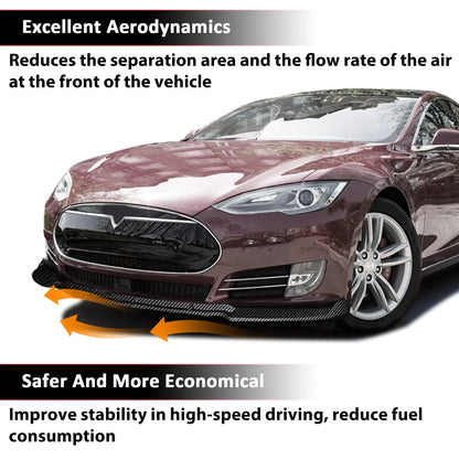 Carbon Fiber Front Bumper Lip Kit for Model S Sedan (2012–2017) Tesla