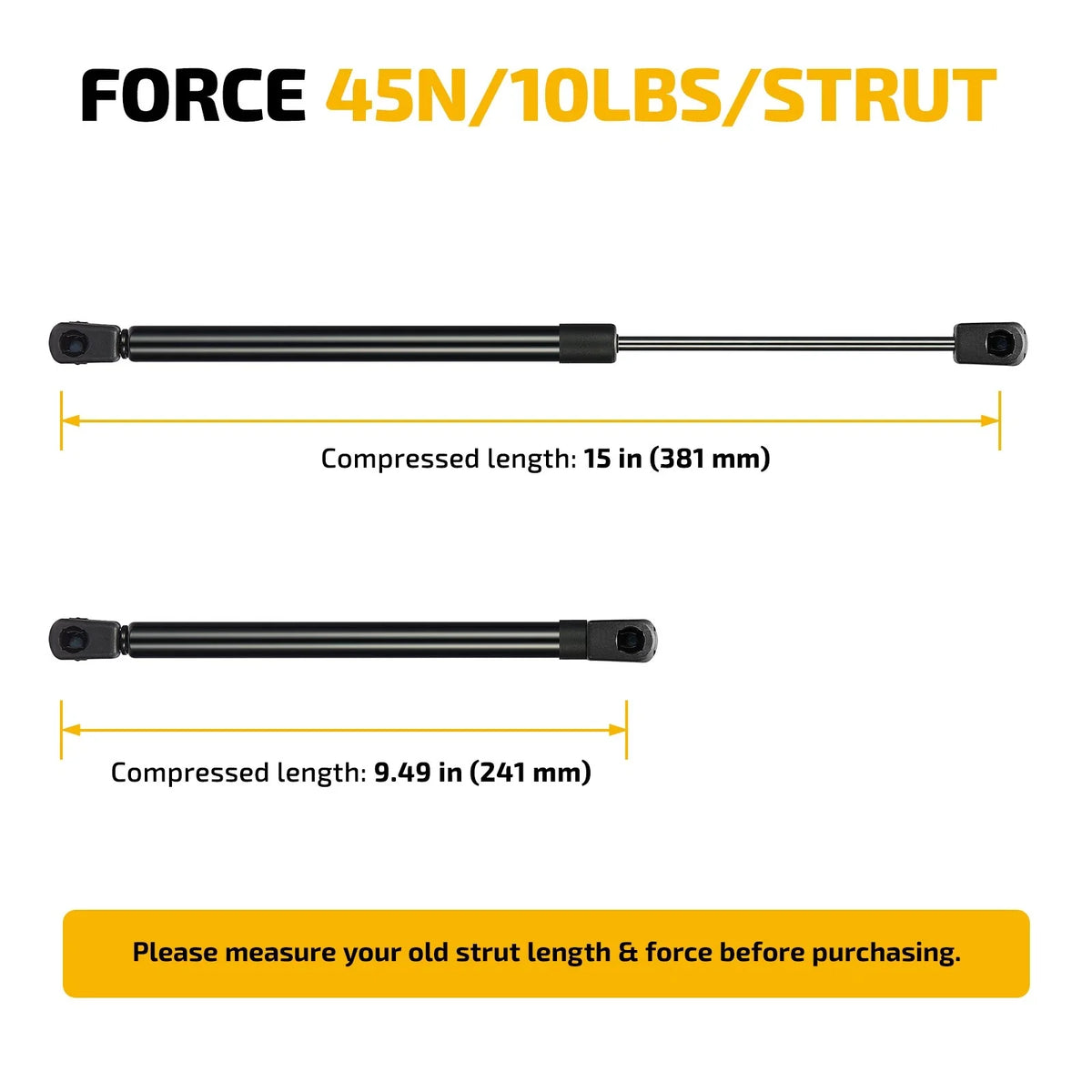 2X Gas Strut Support for Tool Box Lid Camper Shell (SX150P10S10)