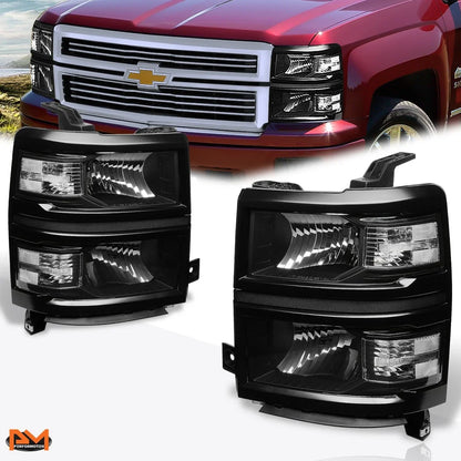 Clear Corner Headlight with Black Housing for Chevy Silverado 2014-2015