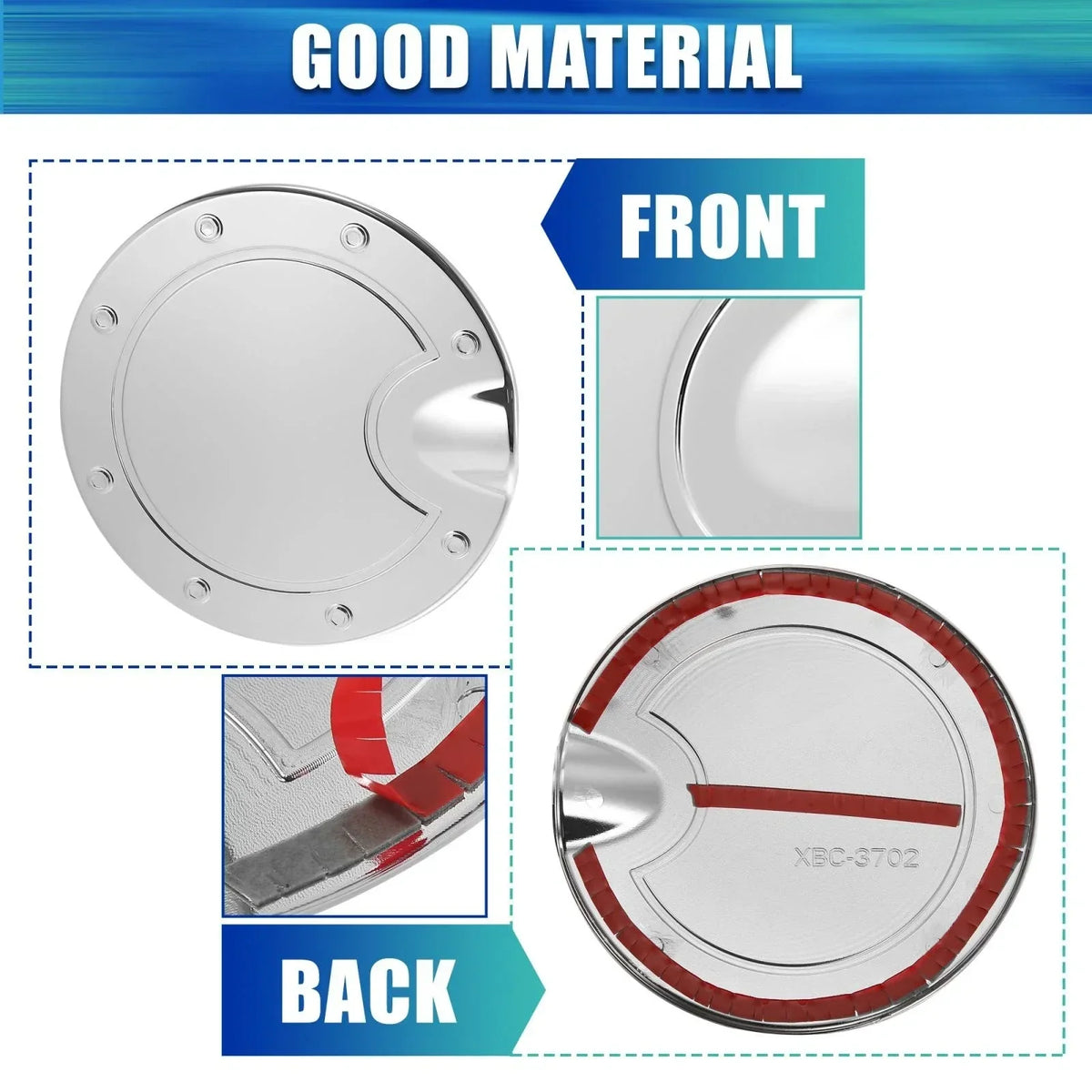 Fuel Tank Cover Door Cap Silver Tone for Ram (2010-2017) Dodge